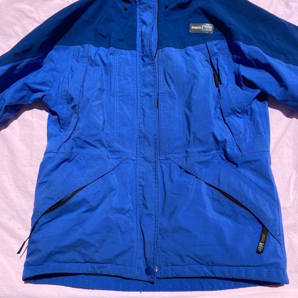 REI Winter Jacket Gore-Tex Womens Blue Black Rain Jacket Ventilation M - Picture 3 of 14